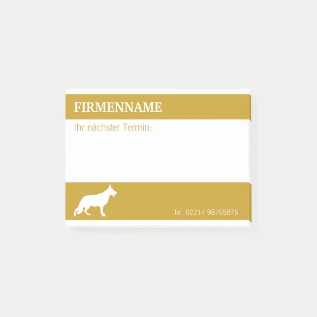 Classy German Shepherd Appointment Sticky Notes (Front)