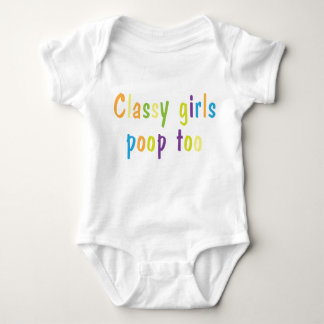 Classy-Girls-Poop-Too Baby Baby Bodysuit