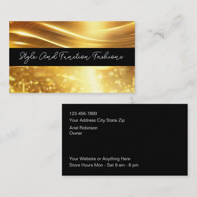 Classy Glitzy Fashion And Beauty Business Cards (Front/Back)