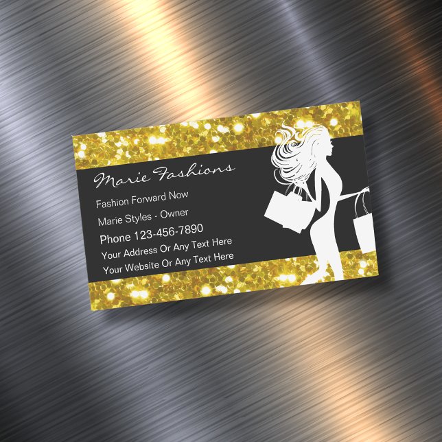 Classy Glitzy Fashion Business Card Magnets (Creator Uploaded)