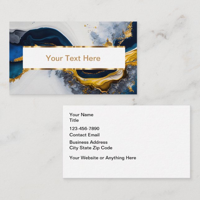 Classy Glitzy Stone Look Pattern Business Cards (Front/Back)