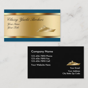 Classy Glossy Yacht Broker Business Cards