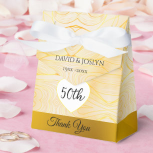 Classy Gold Abstract 50th Wedding Anniversary Cute Favour Box