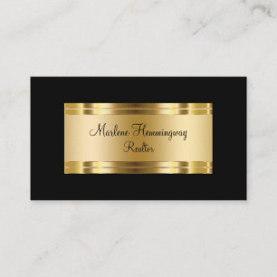 Classy Gold And Black Realtor Business Card