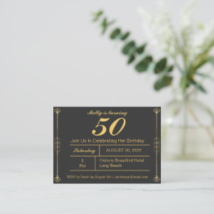 Classy Gold Birthday Invitation