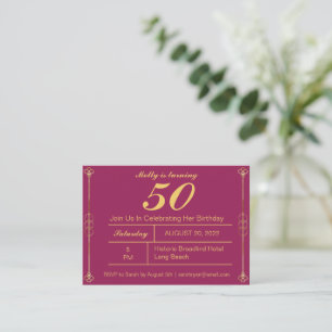 Classy Gold Birthday Invitation