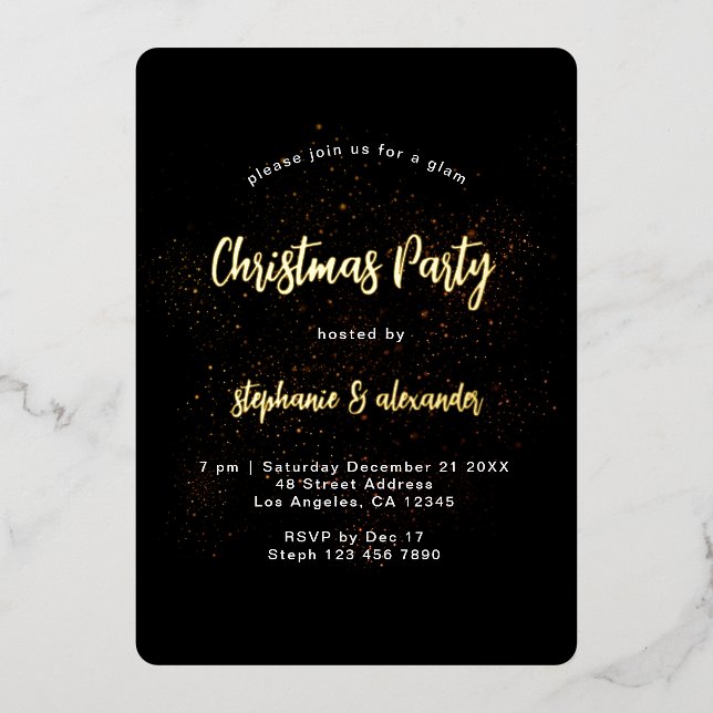 Classy Gold Black Christmas Party Luxury (Front)