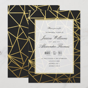 Classy Gold & Black Rehearsal Dinner Invitation