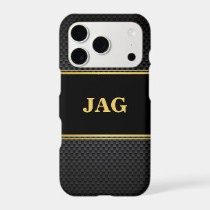 Classy Gold Black Textured Monogram