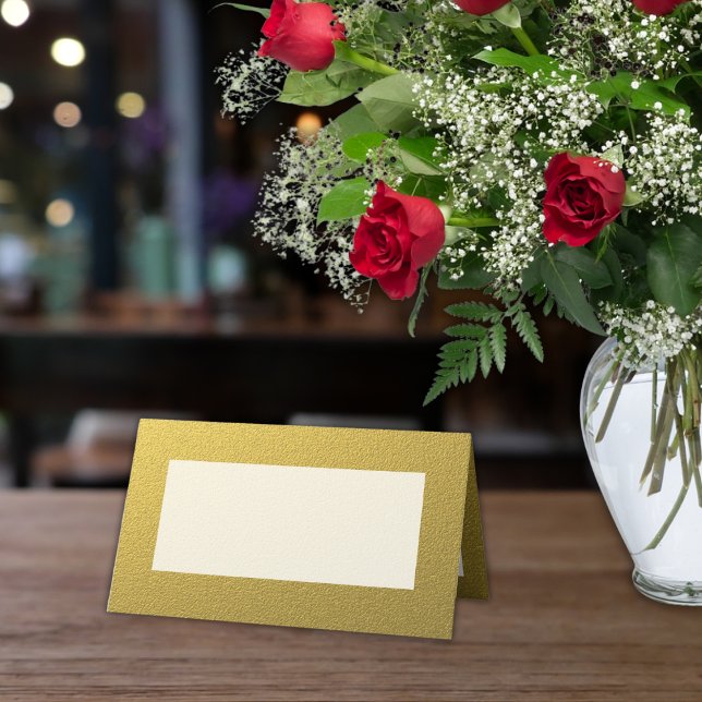 Classy Gold Border Golden Anniversary Blank Place Card (Creator Uploaded)