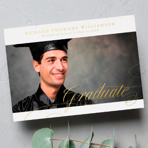 Classy Gold Calligraphy Photo College Graduation