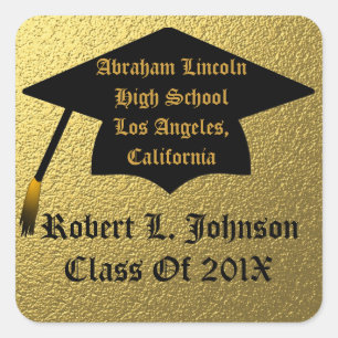 Classy Gold Class Of 20XX Graduation Stickers