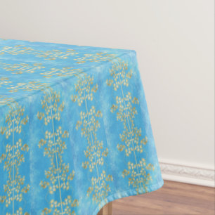 Classy Gold Floral Pattern Tablecloth