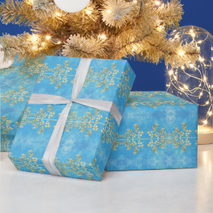Classy Gold Floral Pattern Wrapping Paper