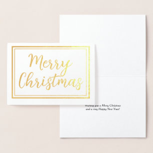 Classy gold foil Merry Christmas Holiday card