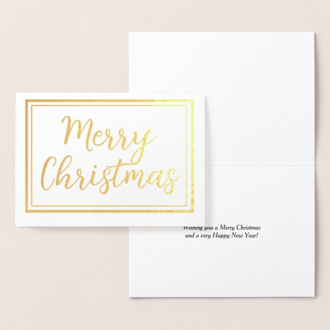 Classy gold foil Merry Christmas Holiday card (Display)