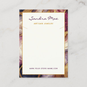 Classy Gold Glitter Marble Jewellery Display Card