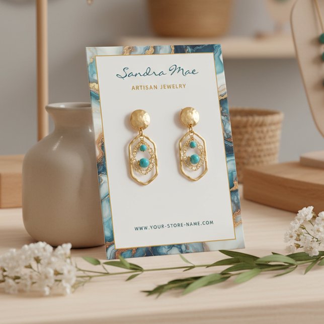 Classy Gold Glitter Marble Jewellery Display Card (Creator Uploaded)