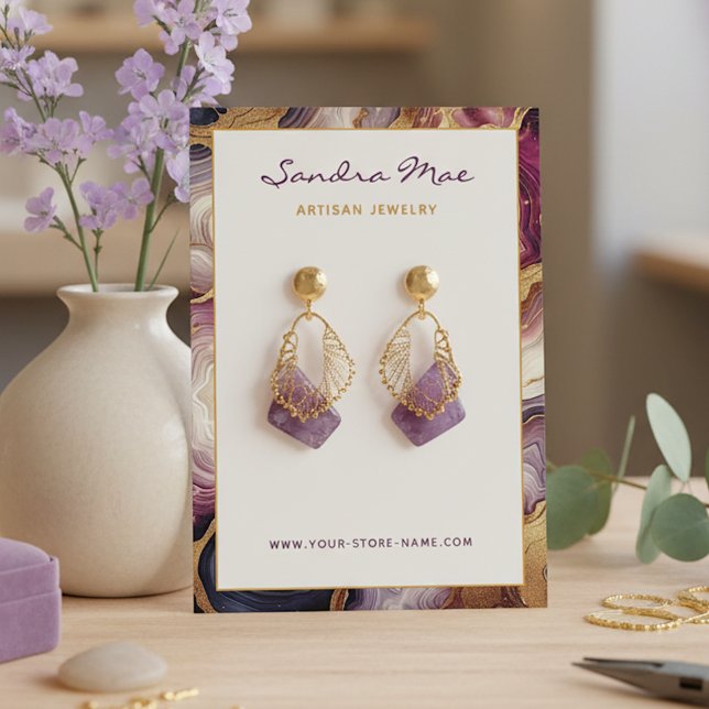 Classy Gold Glitter Marble Jewellery Display Card (Creator Uploaded)