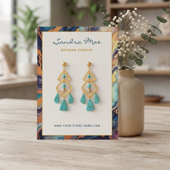 Classy Gold Glitter Marble Jewellery Display Card (Creator Uploaded)