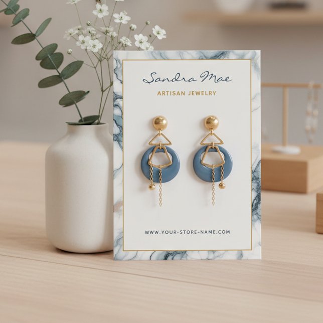 Classy Gold Glitter Marble Jewelry Display Card (Creator Uploaded)