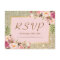 Classy Gold Glitter Pink Floral RSVP Response