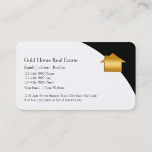 Classy Gold House Real Estate Business Card