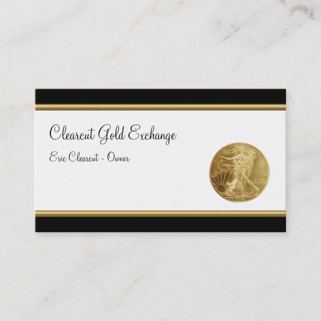 Classy Gold Investment Modern Business Cards (Front)