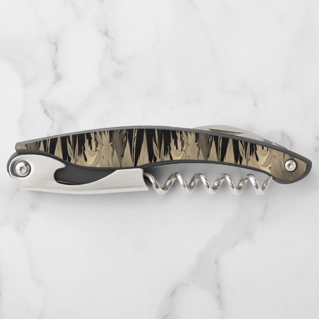 Classy Gold Leaf Design Corkscrew (Front)