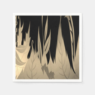 Classy Gold Leaf Design Napkin