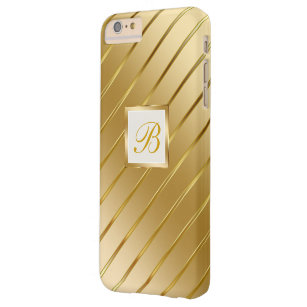 Classy Gold Monogram Barely There iPhone 6 Plus Case
