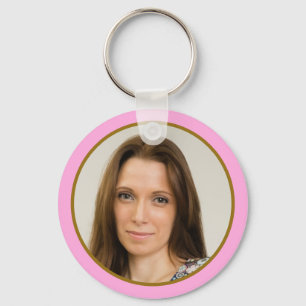 Classy Gold Pink 50th Birthday Party Favours Photo Key Ring