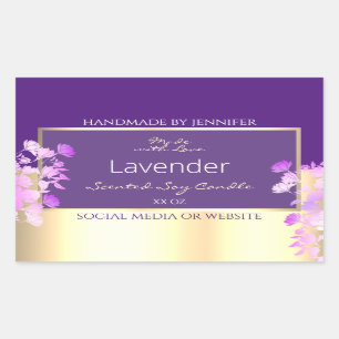 Classy Gold Purple Floral Product Packaging Labels