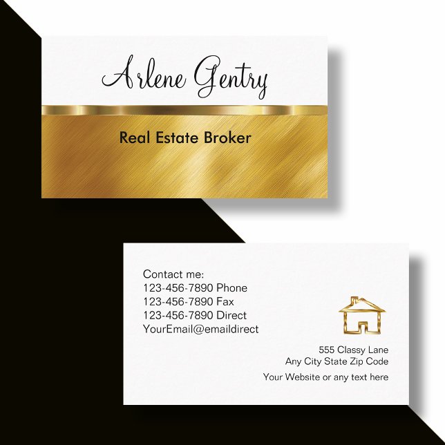Classy Gold Real Estate Business Cards (Creator Uploaded)