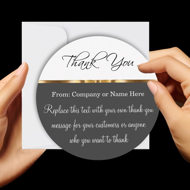 Classy Gold Round Thank You Cards With Envelopes (Creator Uploaded)