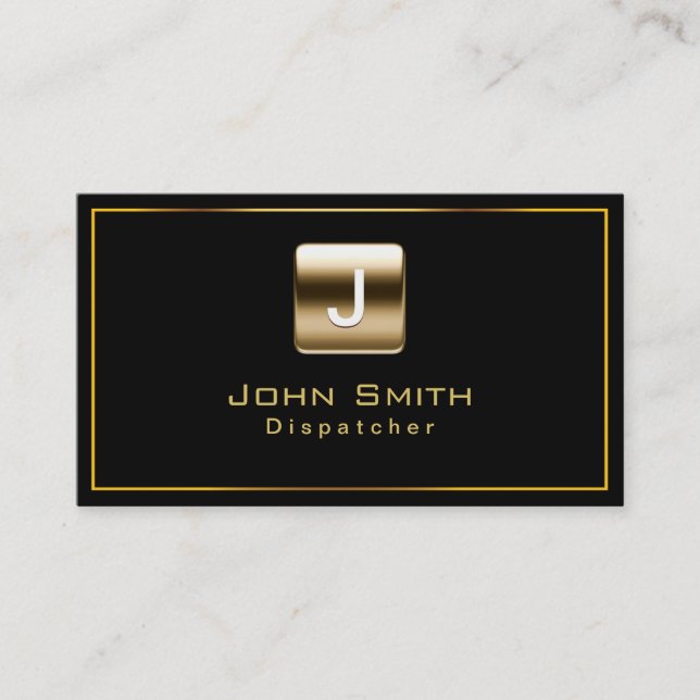 Classy Gold Stamp Dispatcher Business Card (Front)