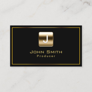 Classy Gold Stamp Producer Dark Business Card