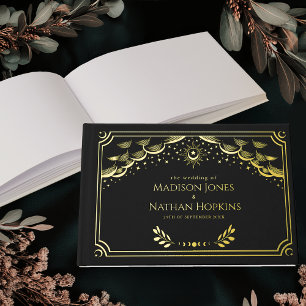 Classy Gold Tarot Card Wedding Guest Book
