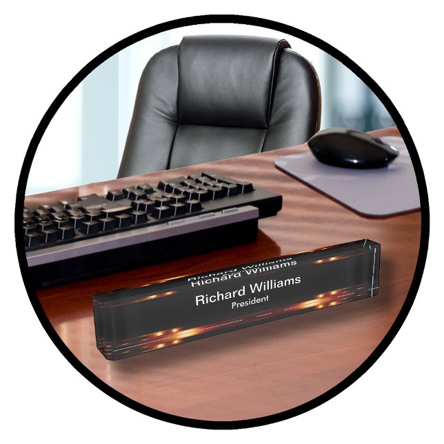 Classy Gold Tone Modern Executive Gift iDea Nameplate (Creator Uploaded)