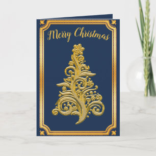 Classy Golden Christmas Tree Card