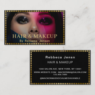 Classy Golden frame Sparkle Glitter Frame Photo Business Card