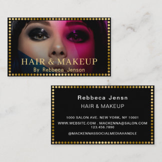 Classy Golden frame Sparkle Glitter Frame Photo Business Card