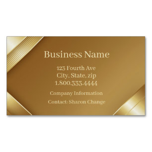 Classy Golden Gold Minimal Simple Formal Magnetic Business Card
