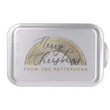 Classy Golden Rainbow Family Name Merry Christmas