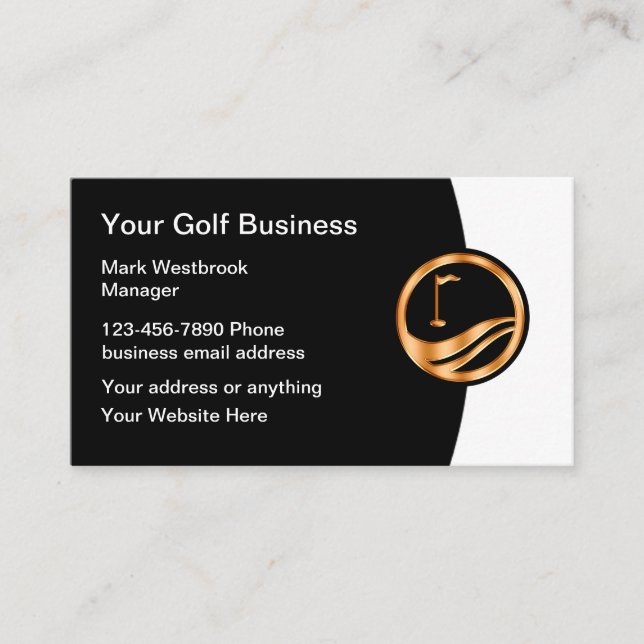 Classy Golf Theme Business Card Template (Front)
