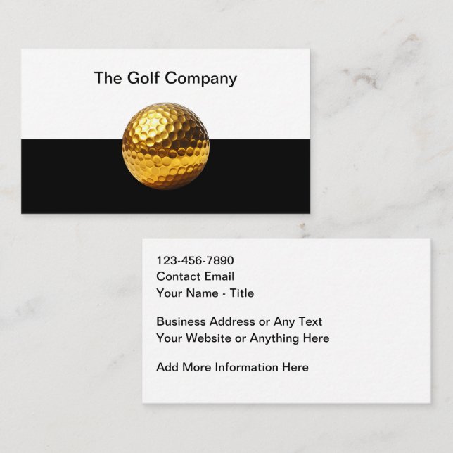Classy Golf Theme Business Cards (Front/Back)