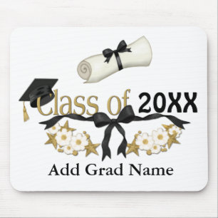 Classy Graduation Floral Mouse Pad