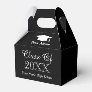 Classy graduation party favour boxes with name