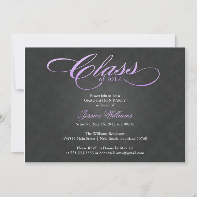 Classy Graduation Party Invitation (Front)