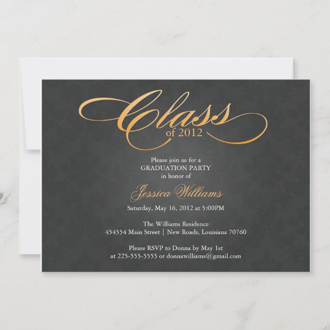 Classy Graduation Party Invitation (Front)